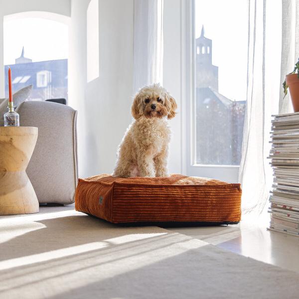 Hundekissen Cord - Designed by Lotte Ribbed  - terrakotta - Hundebett Bezug abnehmbar und waschbar